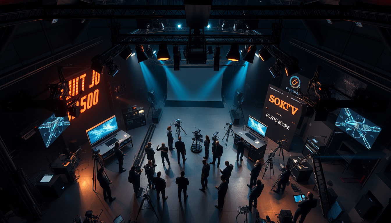 Large-scale enterprise commercial production set